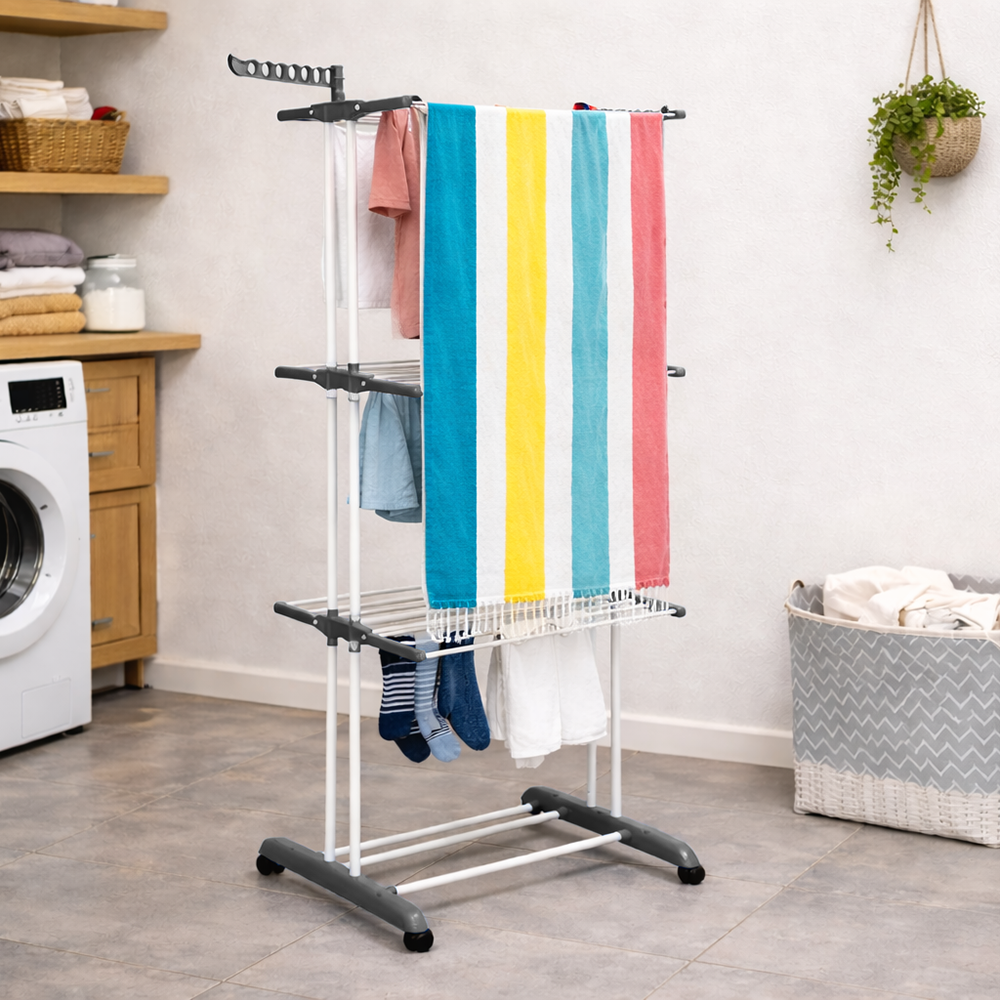 Séchoir à linge à roulettes