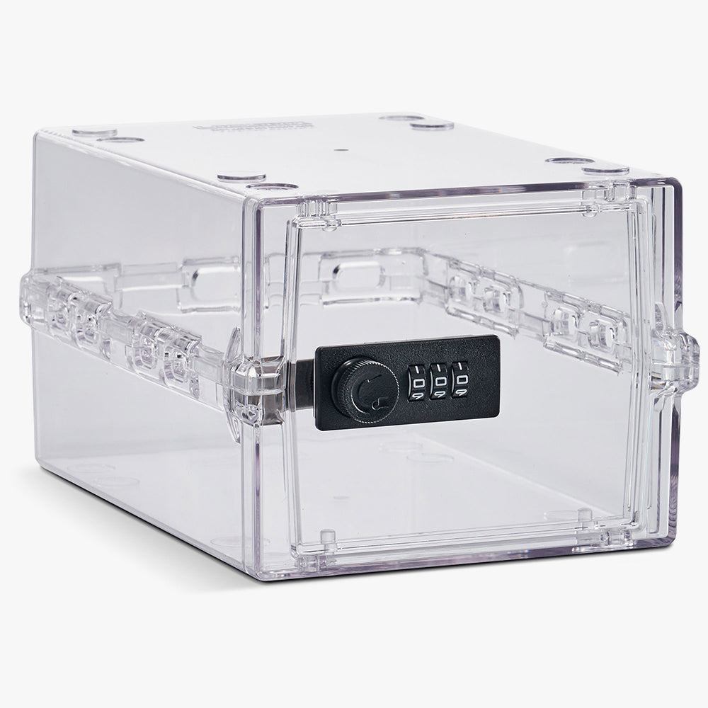 Transparante Lockabox Mini opbergbox met zwart cijferslot