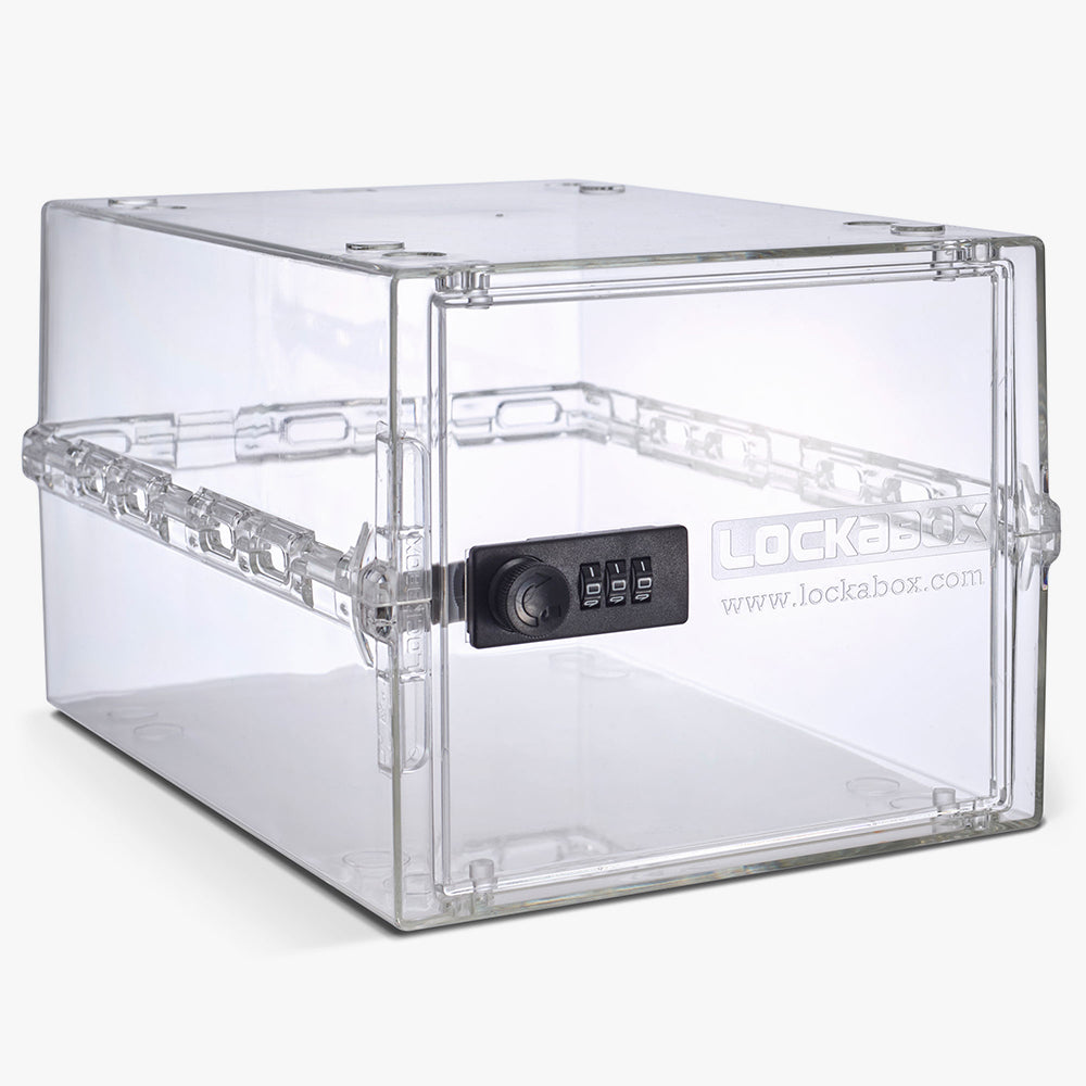 Transparante Lockabox One opbergbox met zwart cijferslot